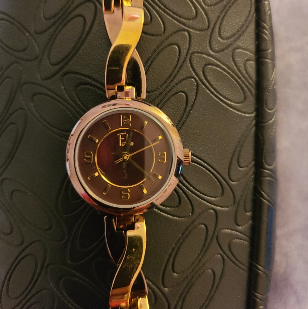 Ladies Folio Brown/Gold two-tone Watch
